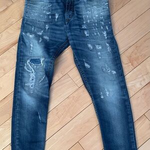 Diesel Men's Blue Distressed Skinny Jeans
